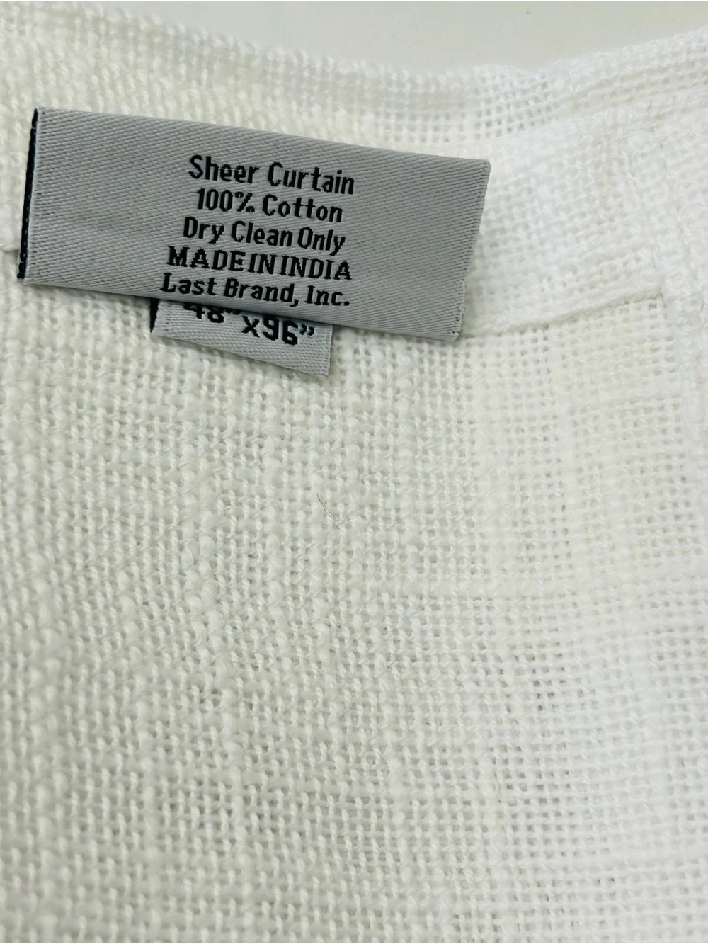 NWOT QUINCE Set Of 2 48x96 Cotton Sheer Curtains White 0081